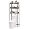 Over The Toilet Storage Rack With Hooks And Adjustable Bottom Bar